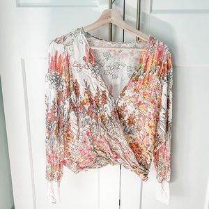 Tiny for Anthropologie Floral Wrap Top